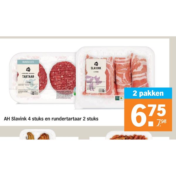 AH Slavink 4 stuks en rundertartaar 2 stuks