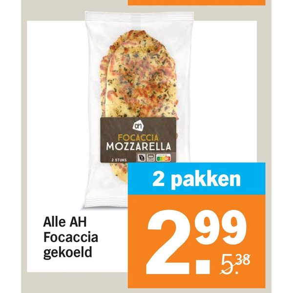 Alle AH Focaccia gekoeld