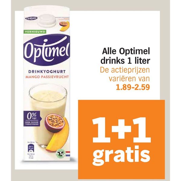 Alle Optimel drinks 1 liter