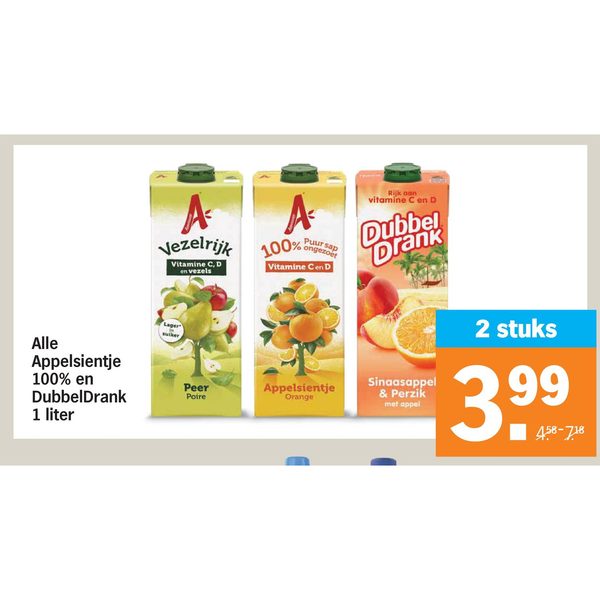 Alle Appelsientje 100% en DubbelDrank