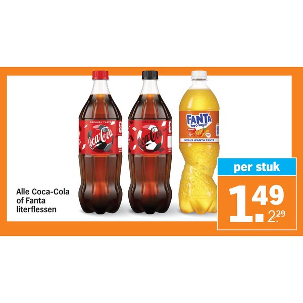 Alle Coca-Cola of Fanta literflessen