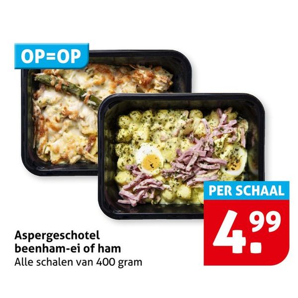 Aspergeschotel beenham-ei of ham