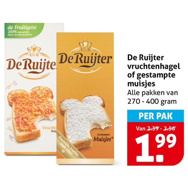 De Ruijter vruchtenhagel of gestampte muisjes