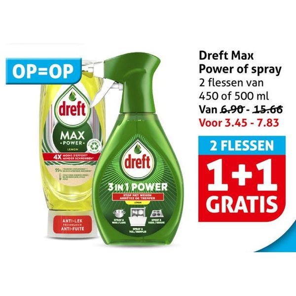 Dreft Max Power of spray