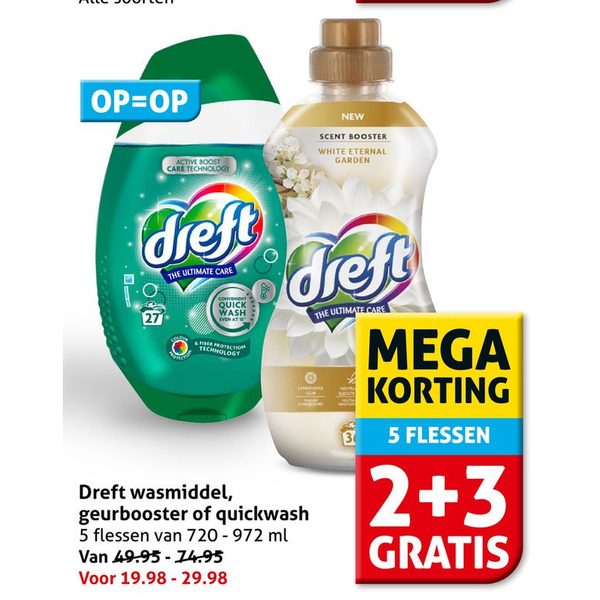 Dreft wasmiddel, geurbooster of quickwash