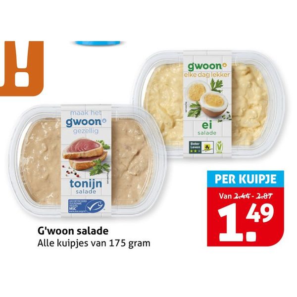 G'woon tonijn/ei salade