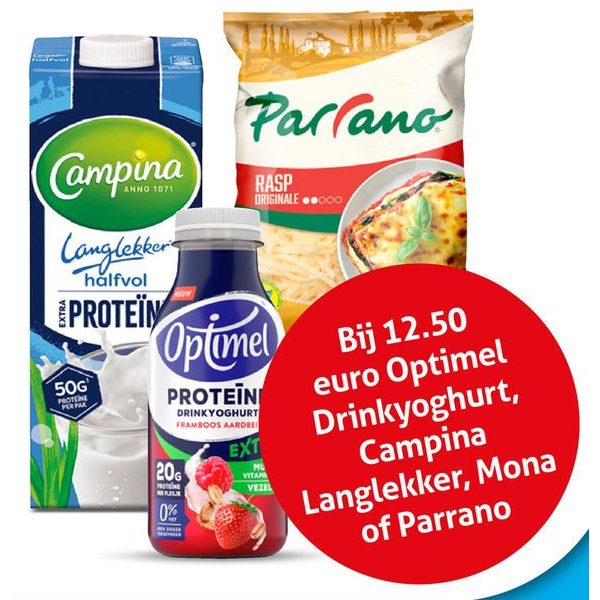 Optimel Drinkyoghurt, Campina Langlekker, Mona of Parrano