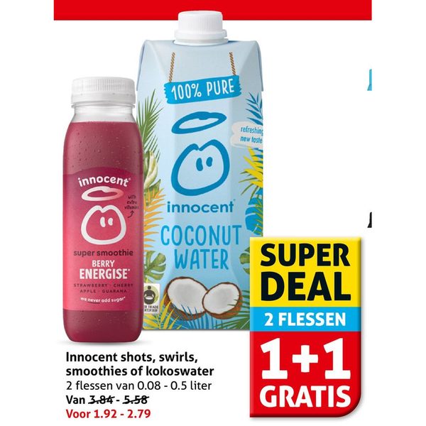 Innocent shots, swirls, smoothies of kokoswater