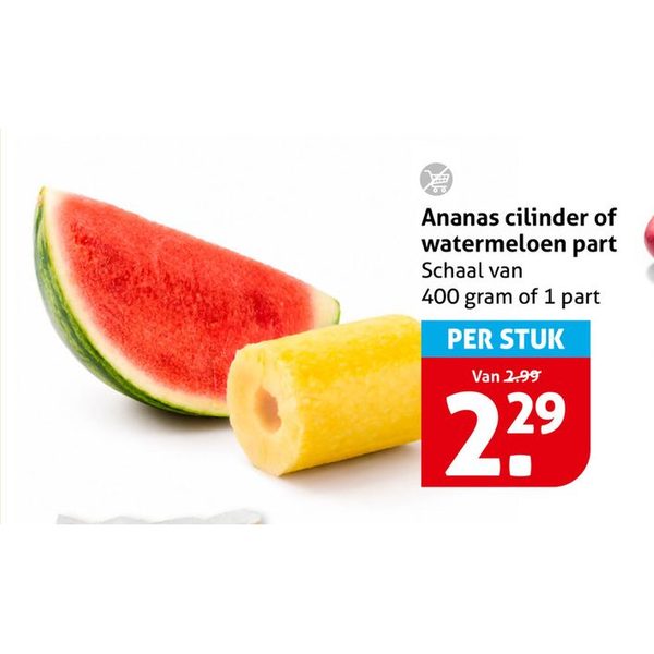 Ananas cilinder of watermeloen part