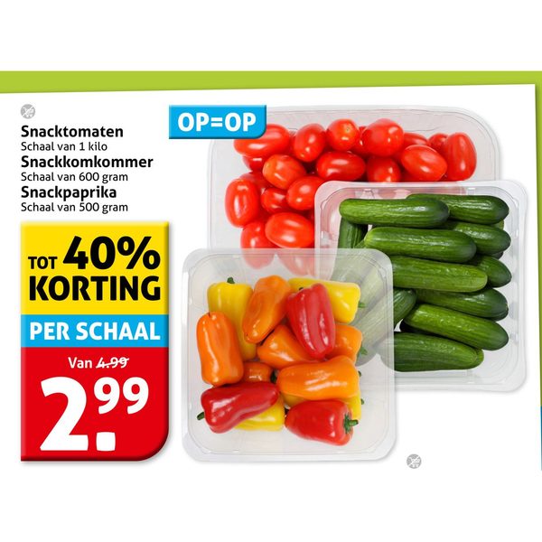 Snacktomaten, Snackkomkommer of Snackpaprika