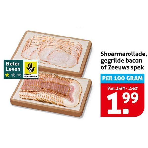 Shoarmarollade, gegrilde bacon of Zeeuws spek